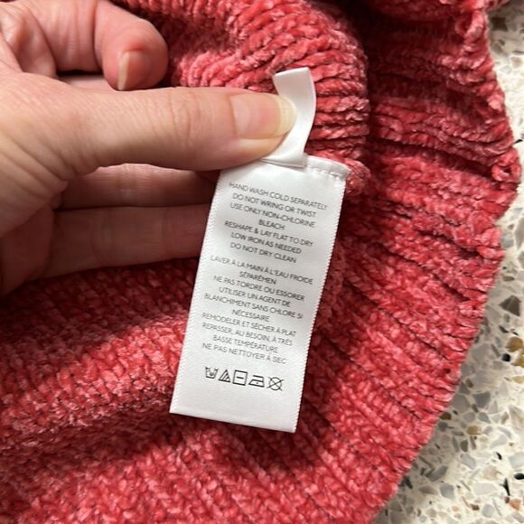 EUC Urban Outfitters cozy mock sweater crop large L Heather coral orange - Picture 4 of 8